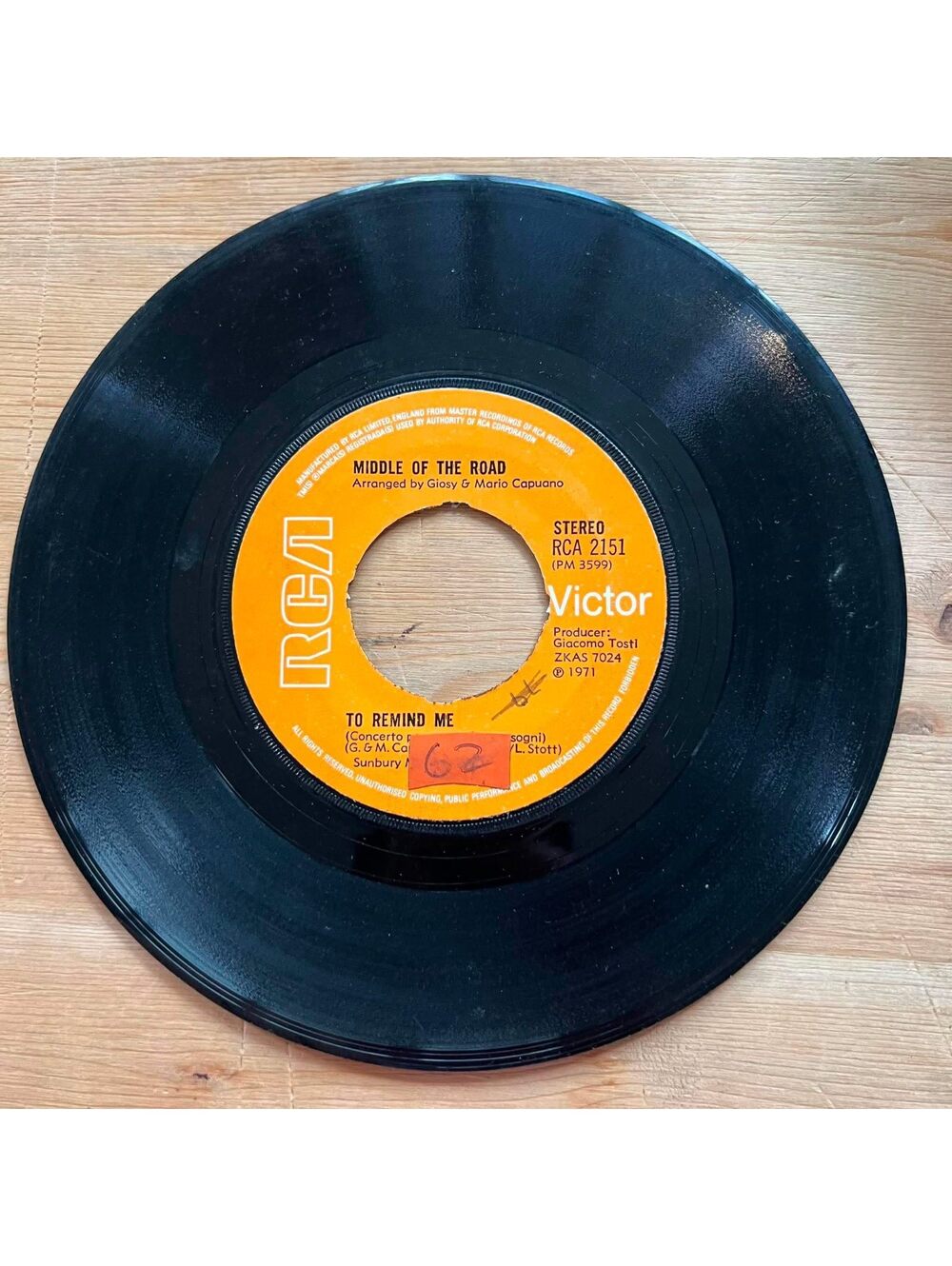 Middle of the Road - To Remind Me/Soley Soley 45rpm VG+ R07